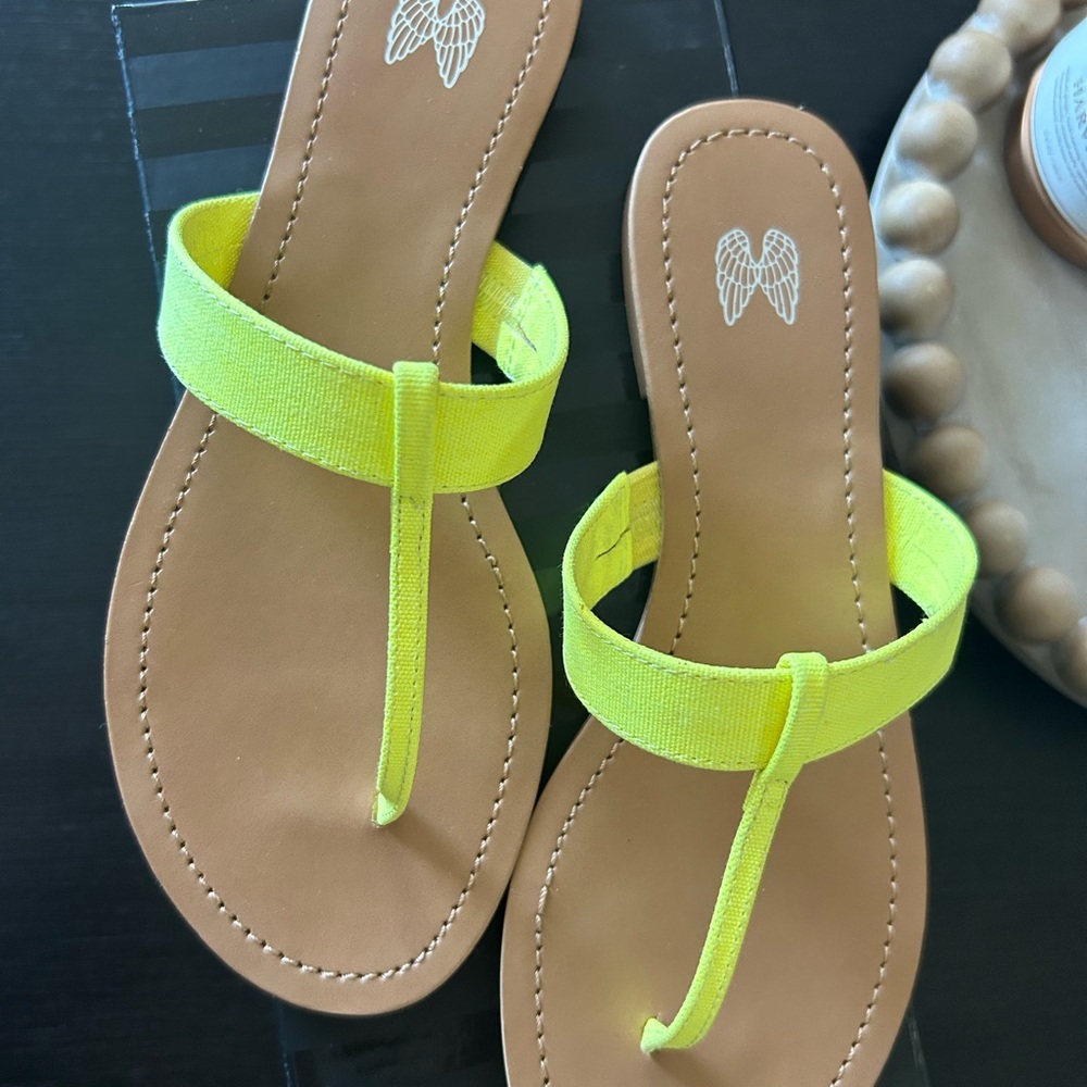 PINK Victoria's Secret Neon Yellow Sandals